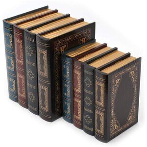 2 Pack Decorative Book Boxes Antique Book Decorations Vintage Book Storage Box